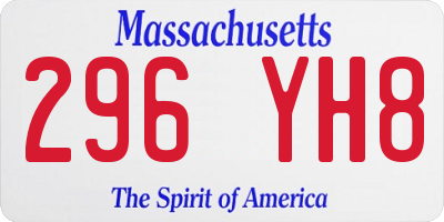MA license plate 296YH8