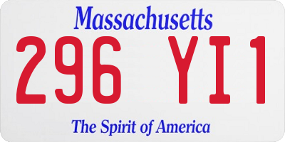 MA license plate 296YI1