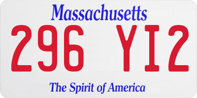 MA license plate 296YI2