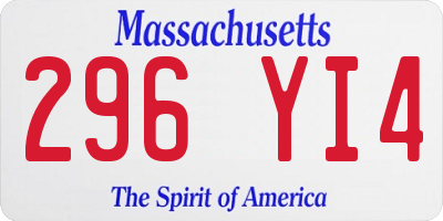 MA license plate 296YI4