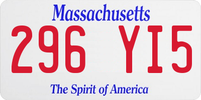 MA license plate 296YI5
