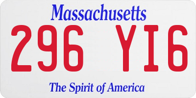 MA license plate 296YI6