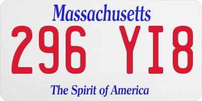 MA license plate 296YI8
