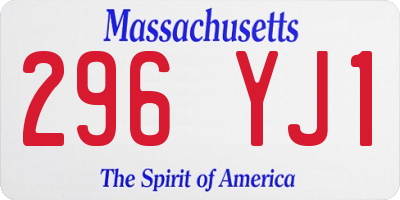 MA license plate 296YJ1