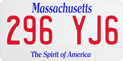 MA license plate 296YJ6