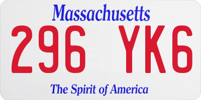 MA license plate 296YK6