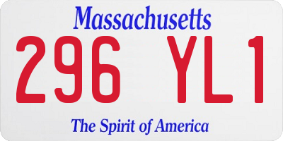 MA license plate 296YL1