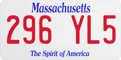 MA license plate 296YL5