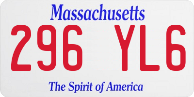 MA license plate 296YL6