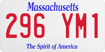 MA license plate 296YM1