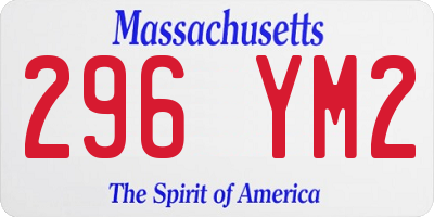 MA license plate 296YM2