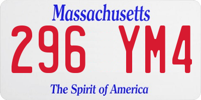 MA license plate 296YM4