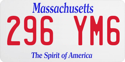 MA license plate 296YM6