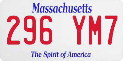 MA license plate 296YM7