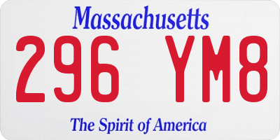 MA license plate 296YM8