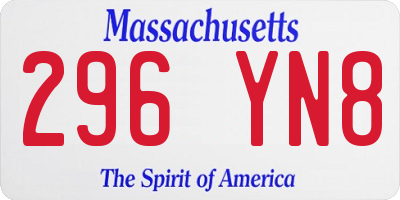MA license plate 296YN8
