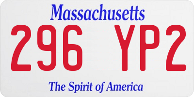 MA license plate 296YP2