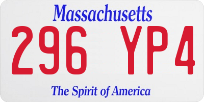 MA license plate 296YP4