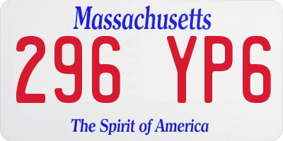 MA license plate 296YP6