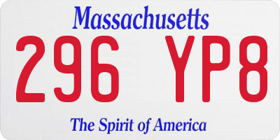 MA license plate 296YP8