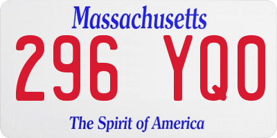 MA license plate 296YQ0