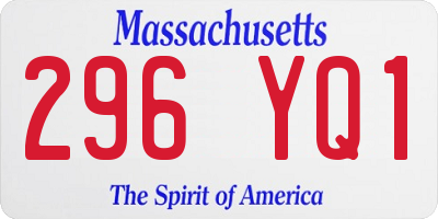 MA license plate 296YQ1