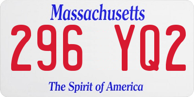 MA license plate 296YQ2