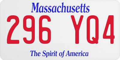 MA license plate 296YQ4