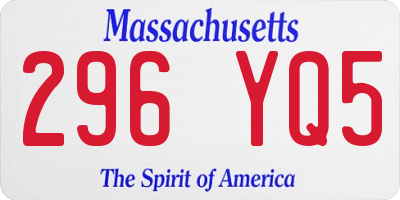MA license plate 296YQ5
