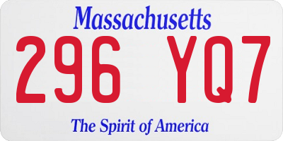 MA license plate 296YQ7