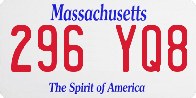MA license plate 296YQ8