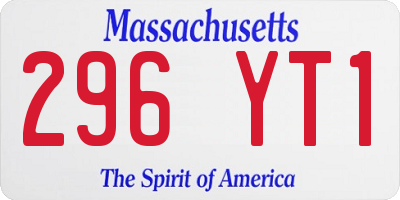 MA license plate 296YT1