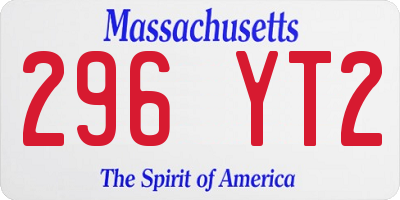 MA license plate 296YT2