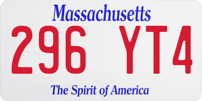 MA license plate 296YT4