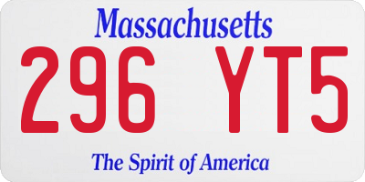 MA license plate 296YT5