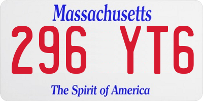 MA license plate 296YT6