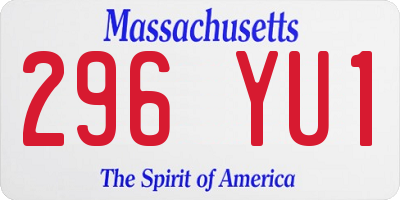 MA license plate 296YU1