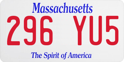 MA license plate 296YU5