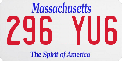 MA license plate 296YU6