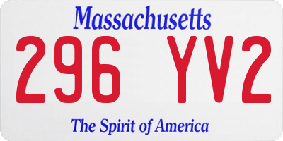 MA license plate 296YV2