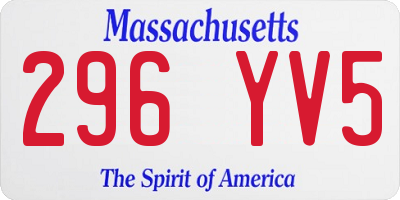 MA license plate 296YV5