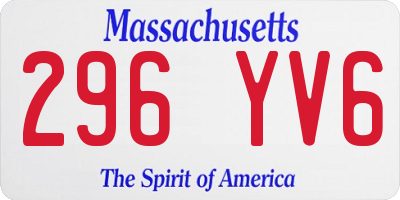 MA license plate 296YV6