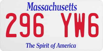 MA license plate 296YW6