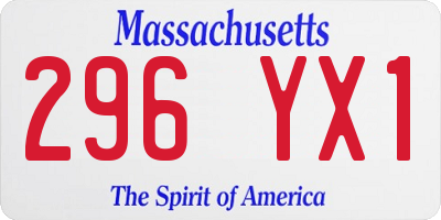 MA license plate 296YX1