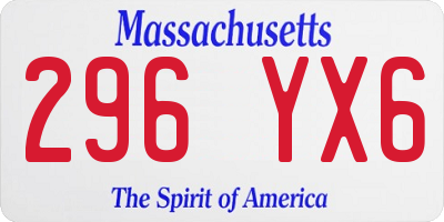 MA license plate 296YX6