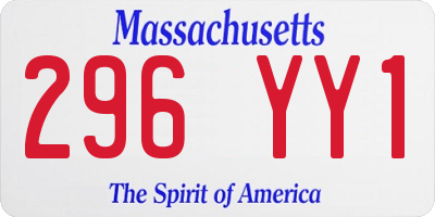 MA license plate 296YY1