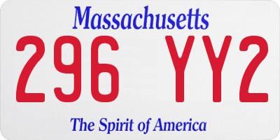 MA license plate 296YY2