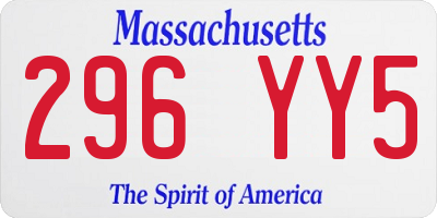MA license plate 296YY5