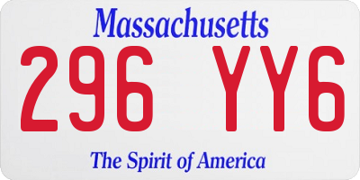 MA license plate 296YY6