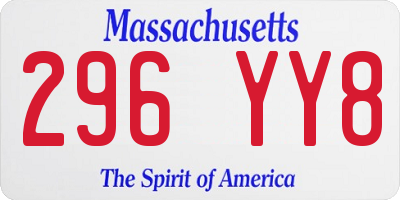 MA license plate 296YY8